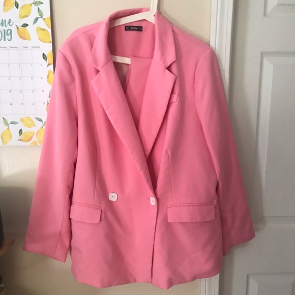 plus size pink suit